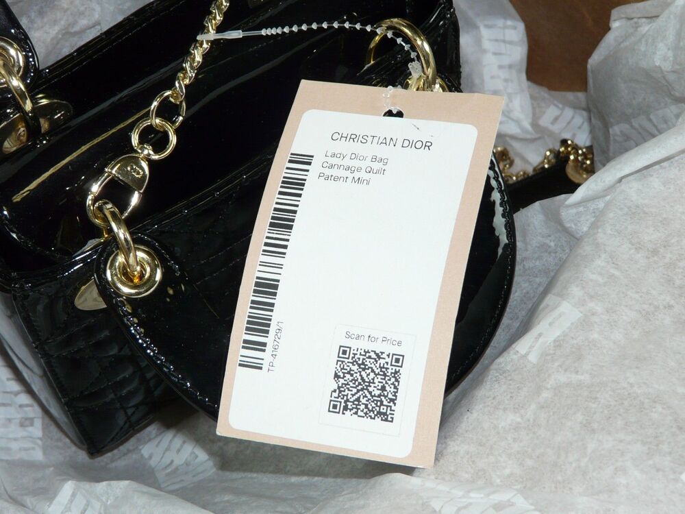 Mini Lady Dior Bag Black Patent Cannage Lambskin Certified by Rebag | MSRP $5500 - Picture 3 of 16
